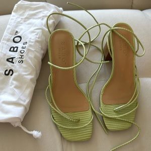 Green Sabo heeled sandals
